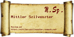 Mittler Szilveszter névjegykártya