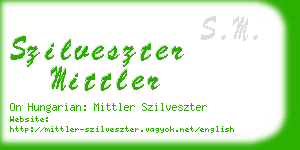 szilveszter mittler business card